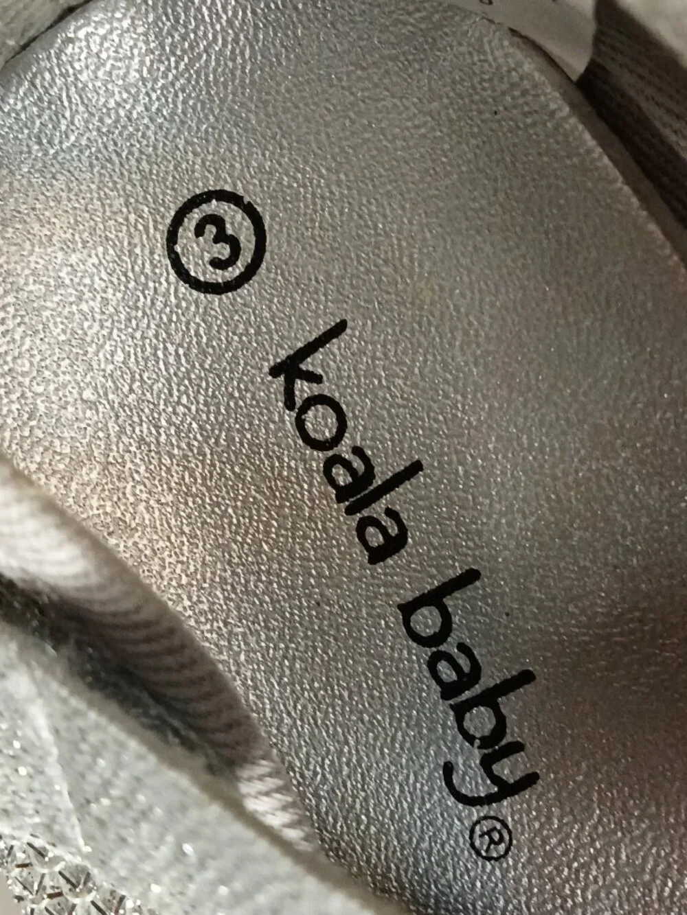 KoalaBaby Girls Shoes Size 3 | Silver Glitter Mary Janes